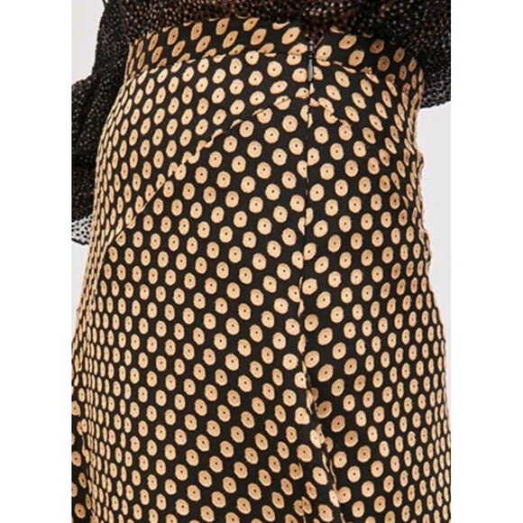 Antik Batik Maxi Skirt Polka Dot Size L/42 Black/Gold Jacquard Cotton Boho NWT - Picture 2 of 8